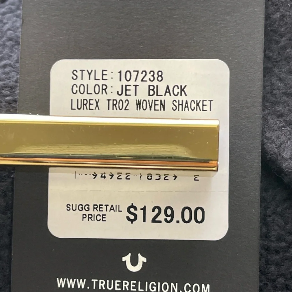 TRUE RELIGION BRAND JEANS‎ POLAR FLEECE BLACK SHACKET